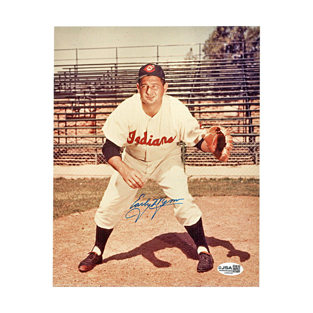 Early Wynn Cleveland Indians Autographed 8x10 Photo JSA COA