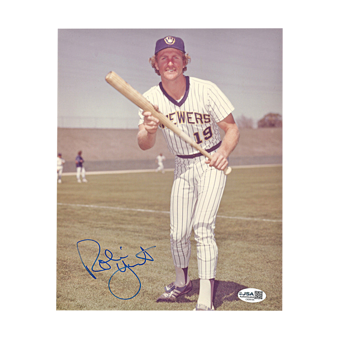 Robin Yount Milwaukee Brewers Autographed 8x10 Photo JSA COA