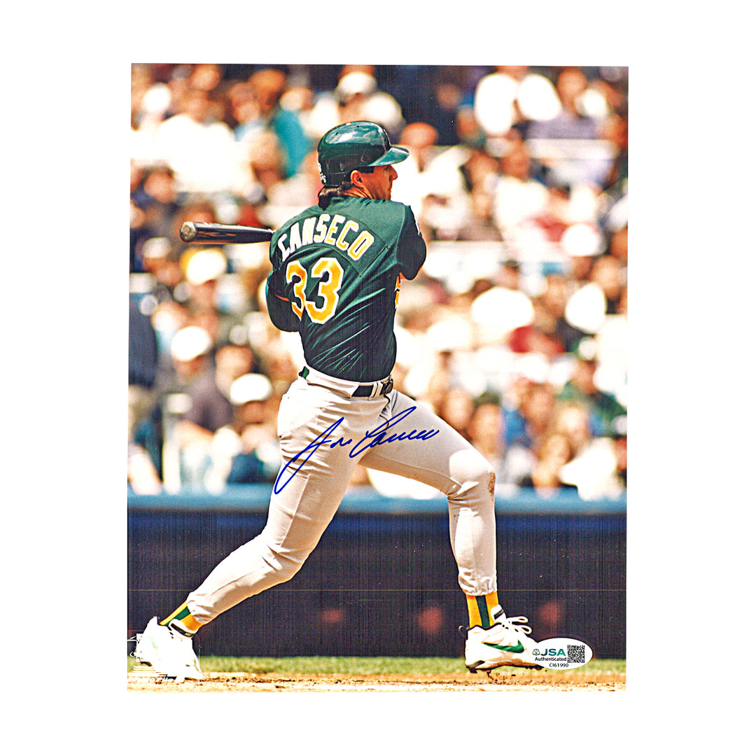 Jose Canseco Oakland A's Autographed 8x10 Photo JSA COA