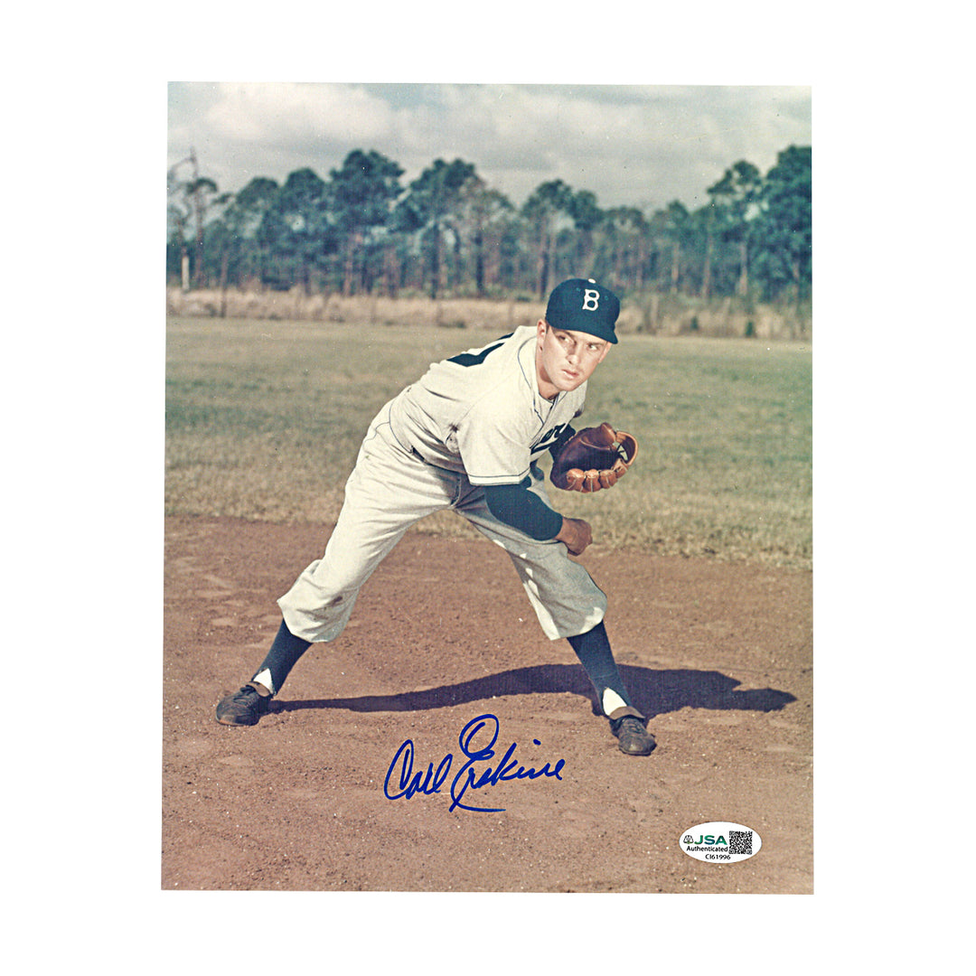 Carl Erskine Los Angeles Dodgers Autographed 8x10 Photo JSA COA