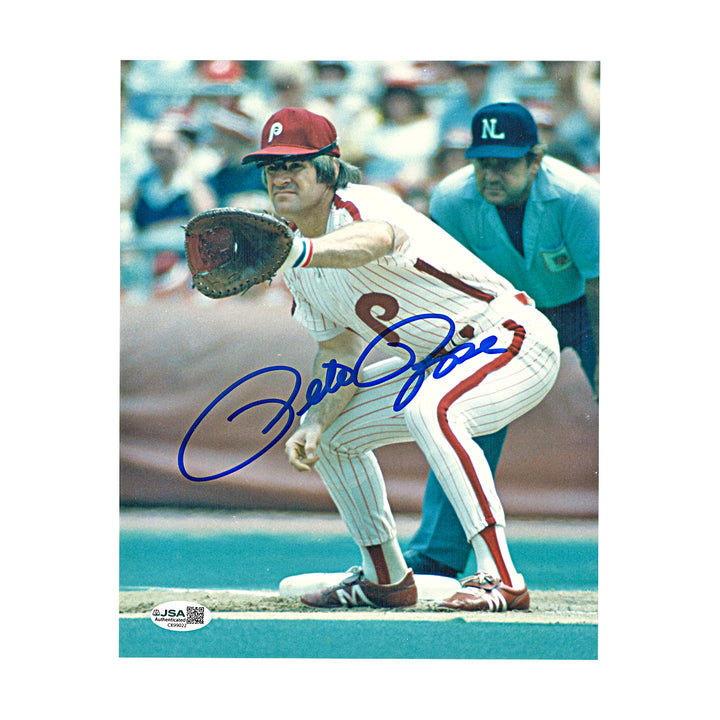 Pete Rose Philadelphia Phillies Autographed 8x10 Photo JSA COA