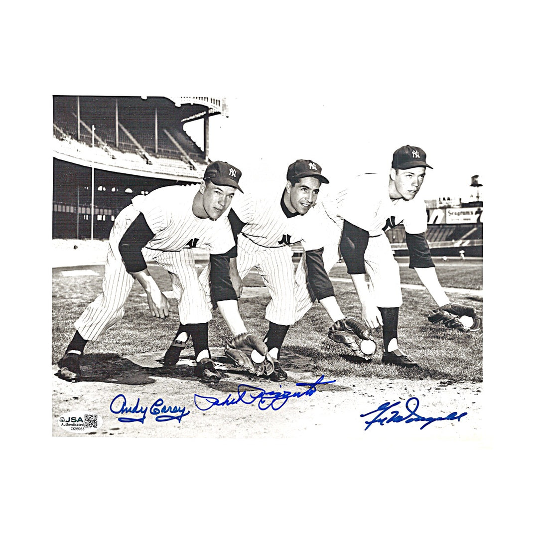 Rizzuto McDougald Carey New York Yankees Multi Signed 8x10 Photo JSA COA