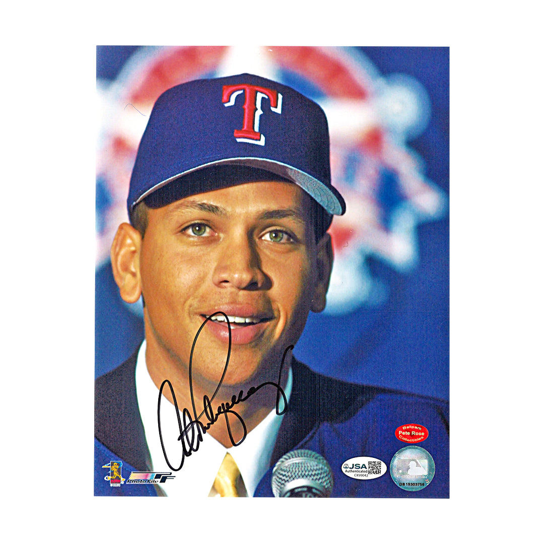 Alex Rodriguez Texas Rangers Autographed 8x10 Photo JSA COA