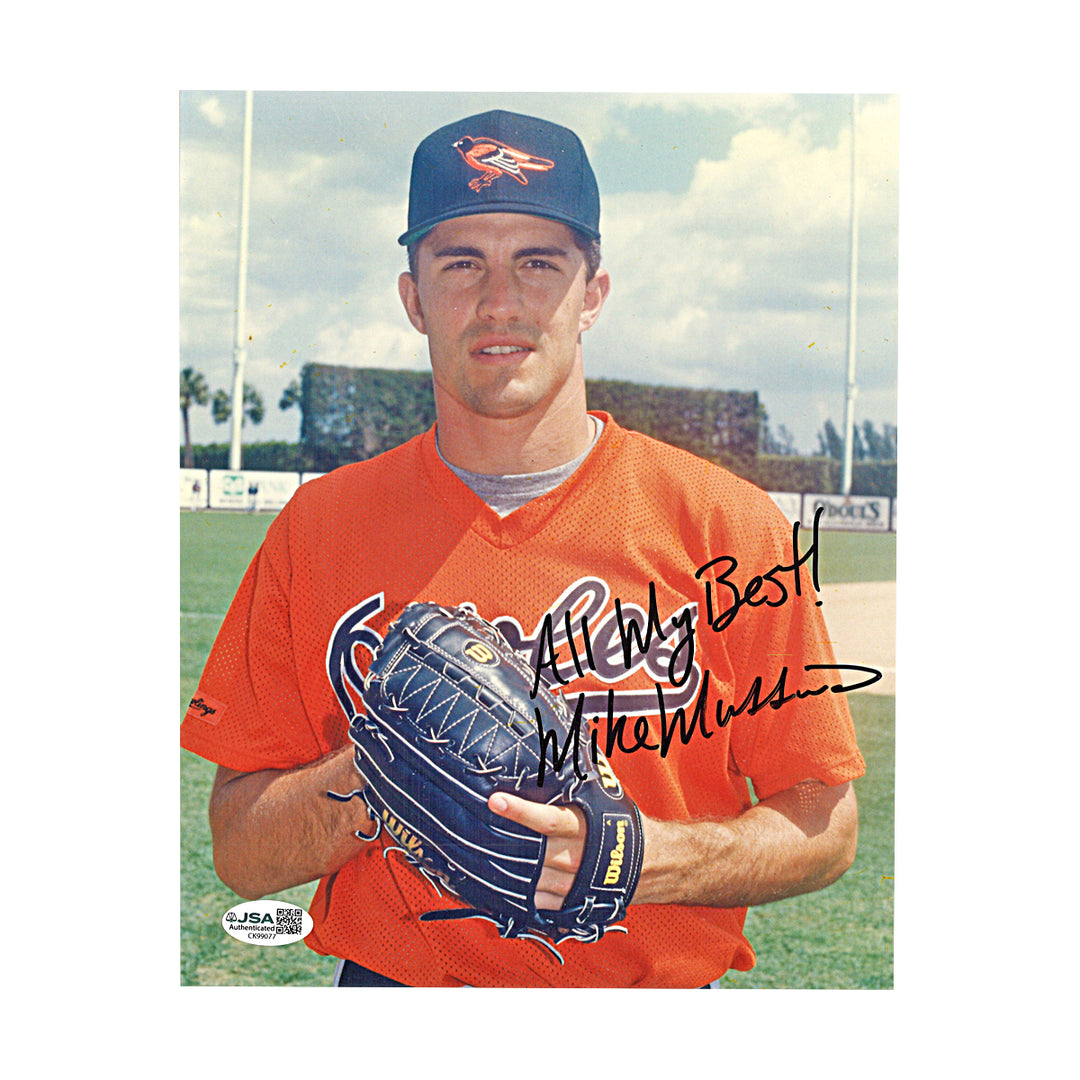 Mike Mussina Baltimore Orioles Autographed 8x10 Photo JSA COA