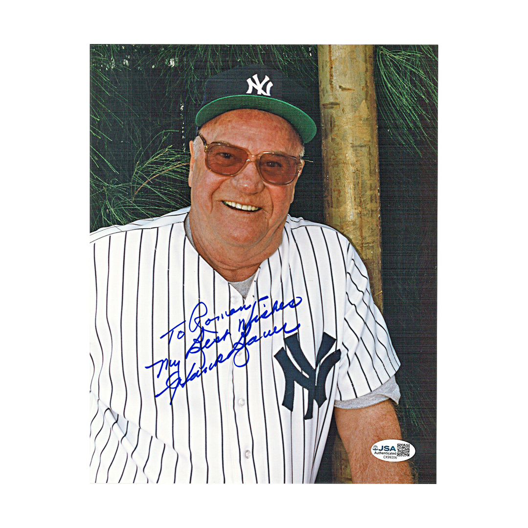 Hank Bauer New York Yankees Autographed Personalized 8x10 Photo JSA COA