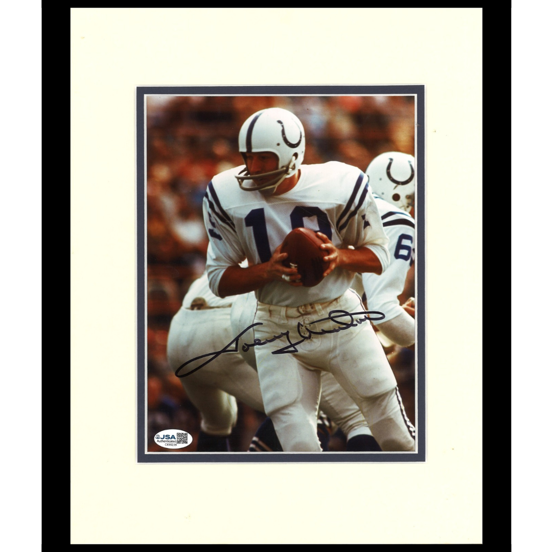 Johnny Unitas Indianapolis Colts Autographed Matted 8x10 Photo JSA COA