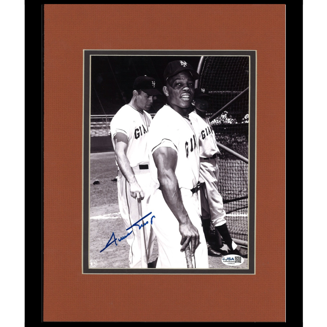 Willie Mays San Francisco Giants Autographed Matted 8x10 Photo JSA COA