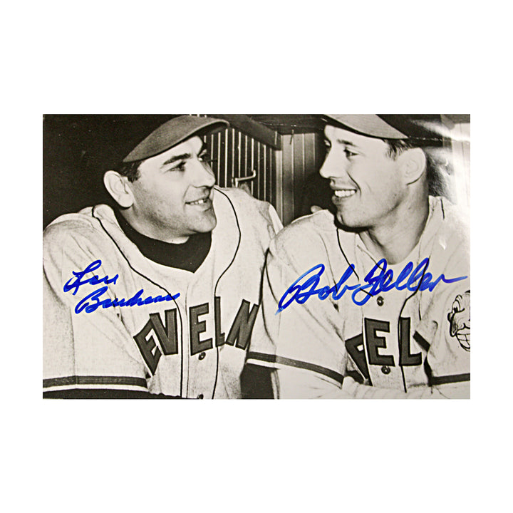 Bob Feller Lou Boudreau Cleveland Indians Autographed Matted 8x10 Photo JSA COA