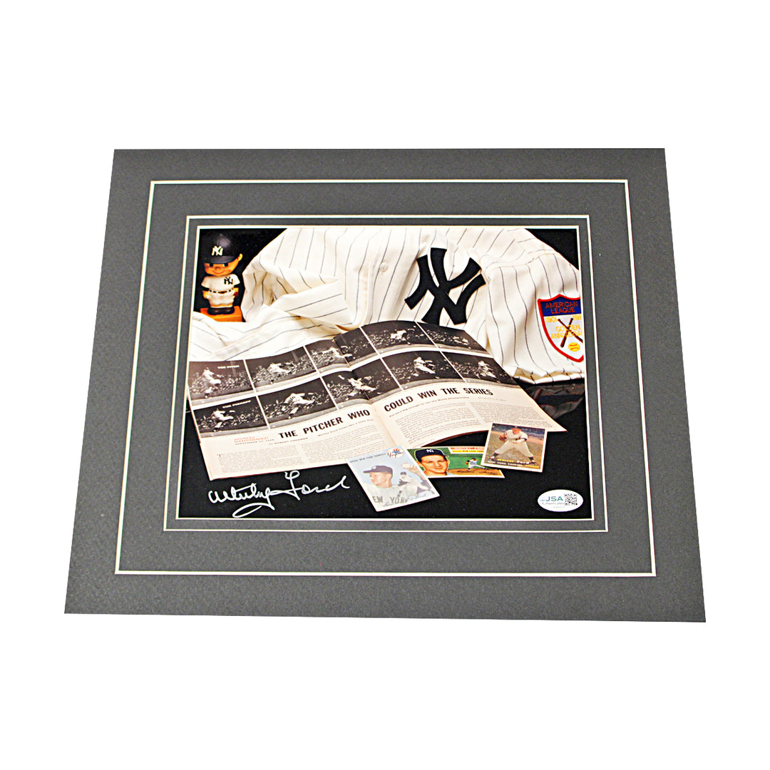 Whitey Ford New York Yankees Autographed Matted 8x10 Photo JSA COA