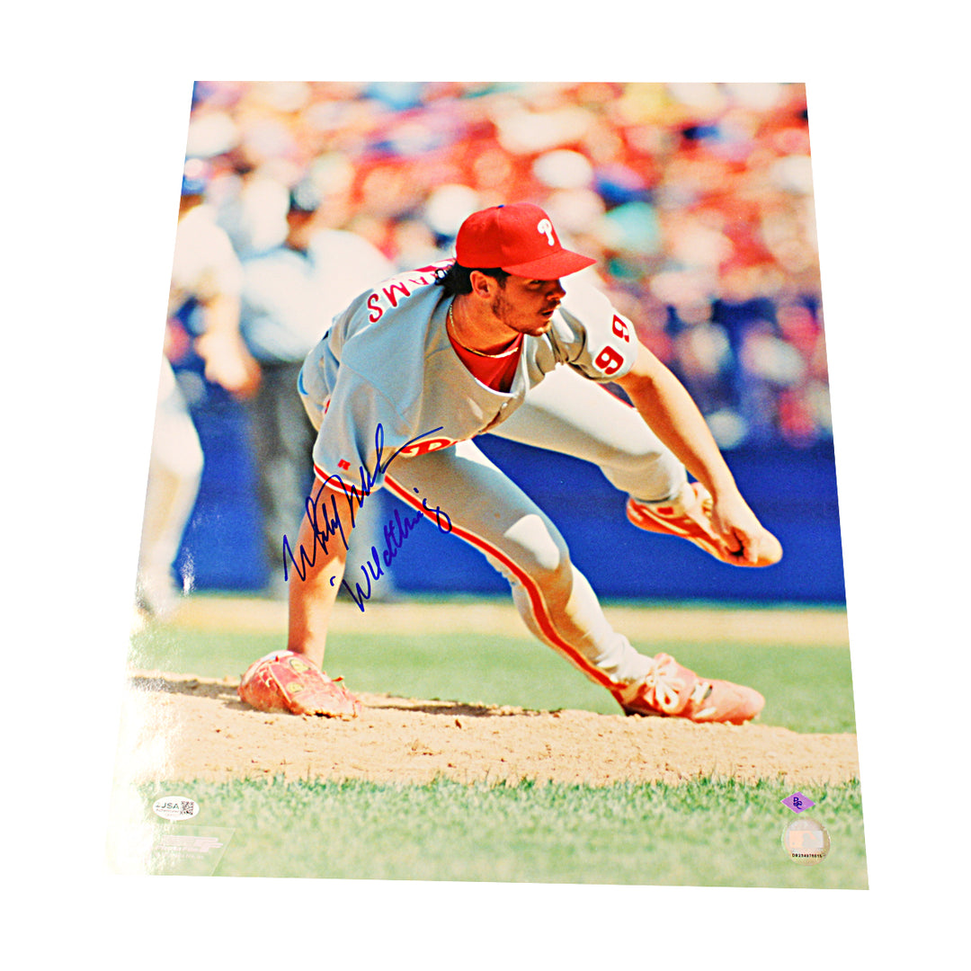 Mitch Williams Philadelphia Phillies Autographed Inscribed 16x20 Photo JSA COA