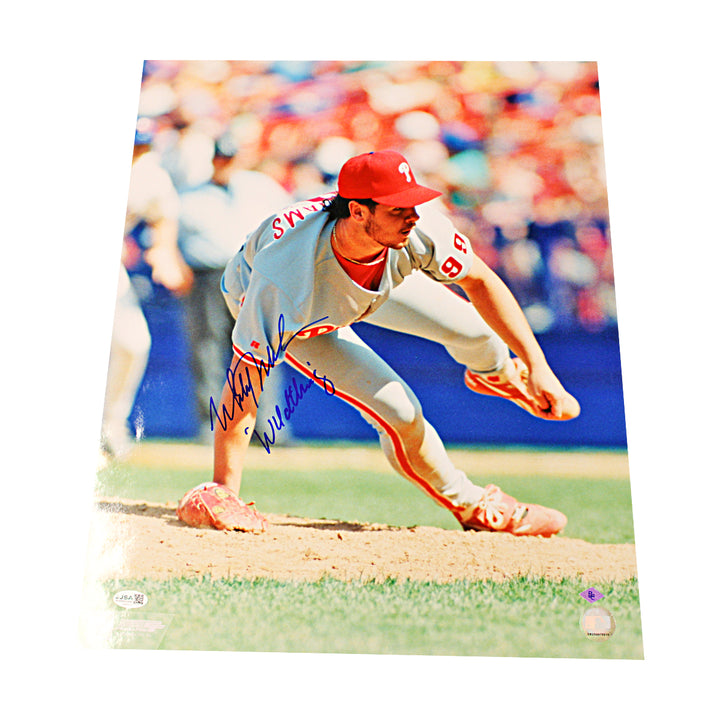 Mitch Williams Philadelphia Phillies Autographed Inscribed 16x20 Photo JSA COA