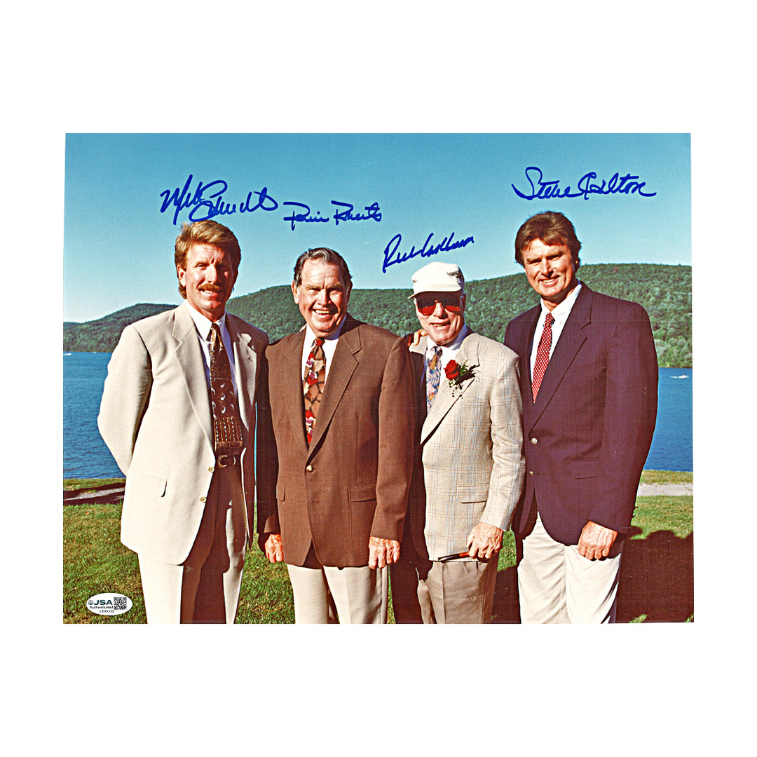 Schmidt Roberts Ashburn Carlton Phillies Autographed 11x14 Photo JSA COA