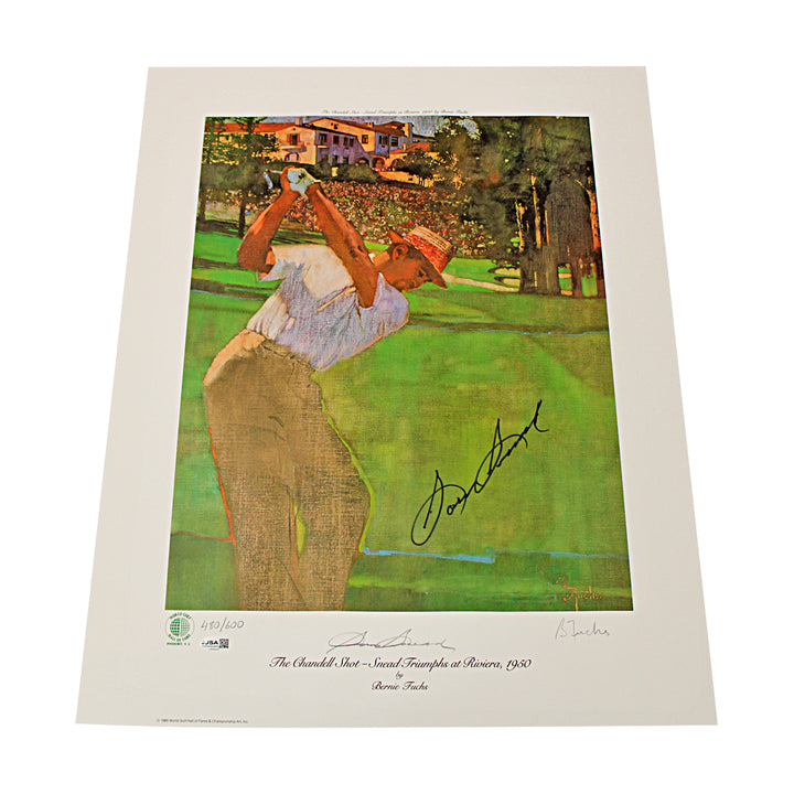 Sam Snead Golfer Autographed Bernie Fuchs 19x24 Lithograph LE 480/600 JSA COA