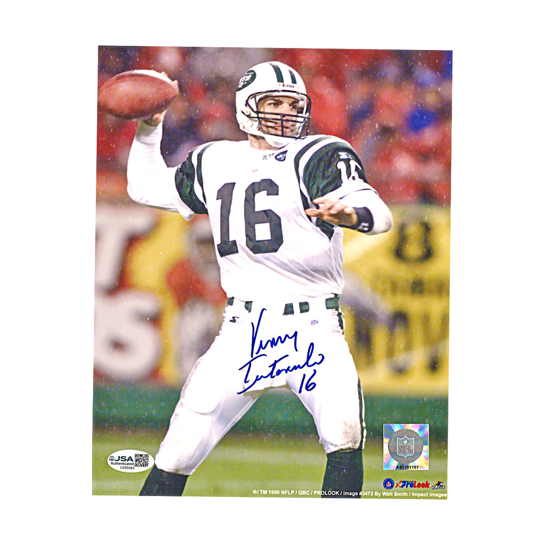 Vinny Testaverde New York Jets Autographed 8x10 Photo JSA COA