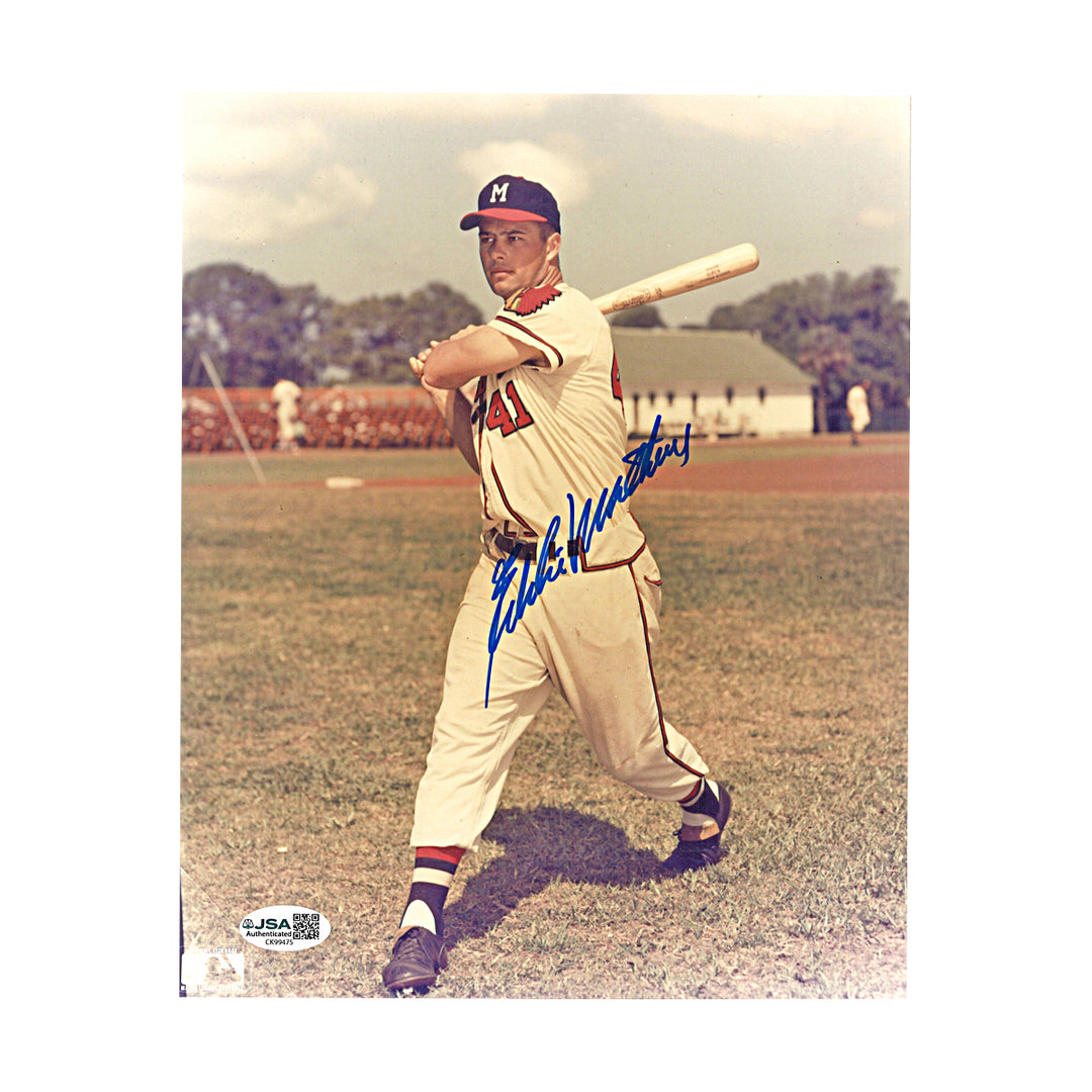 Eddie Mathews Atlanta Braves Autographed 8x10 Photo JSA COA