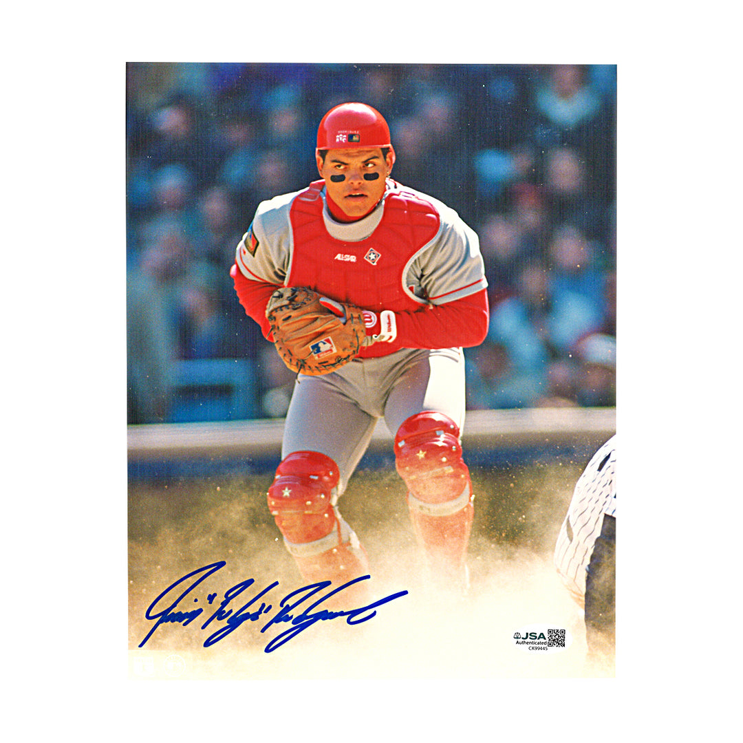 Ivan Pudge Rodriguez Texas Rangers Autographed 8x10 Photo JSA COA