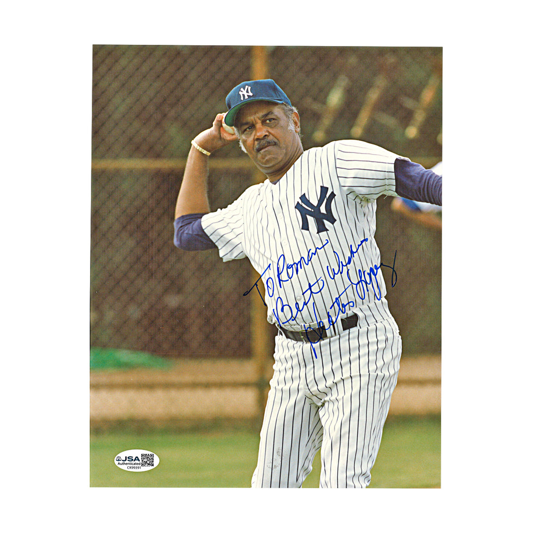 Hector Lopez New York Yankees Autographed Personalized 8x10 Photo JSA COA
