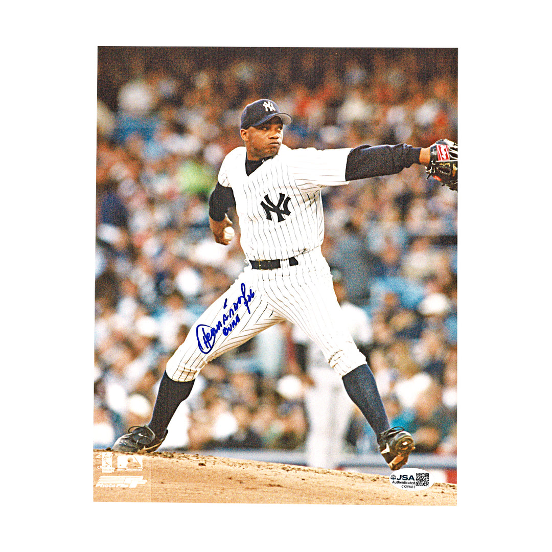 Orlando El Duque Hernandez New York Yankees Autographed 8x10 Photo JSA COA