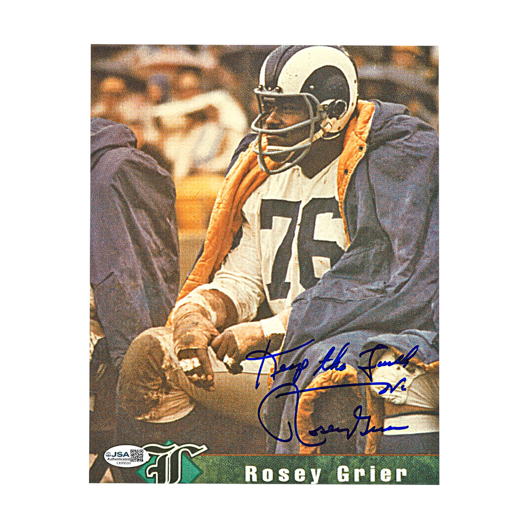 Rosey Grier Los Angeles Rams Autographed 8x10 Photo JSA COA