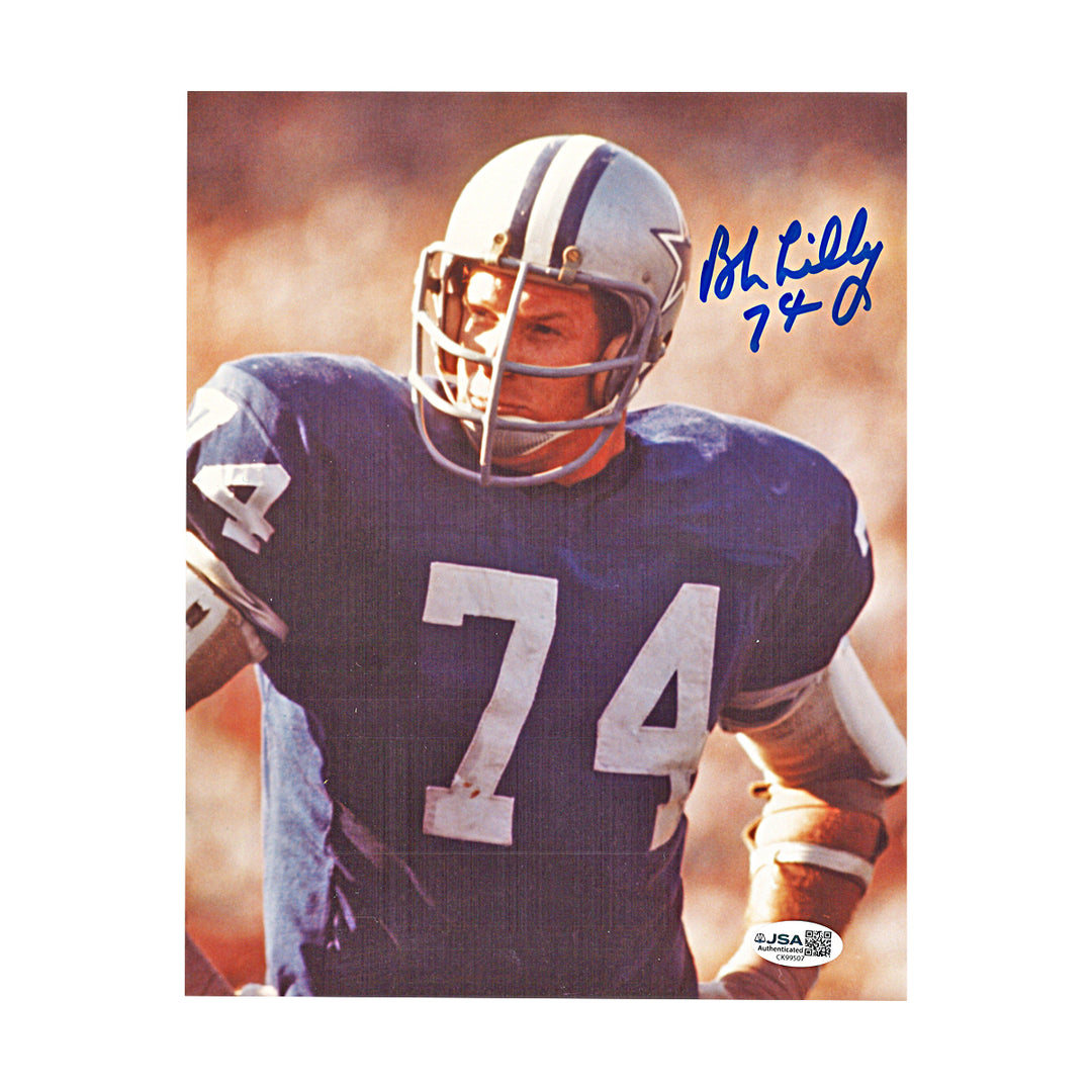 Bob Lilly Dallas Cowboys Autographed 8x10 Photo JSA COA