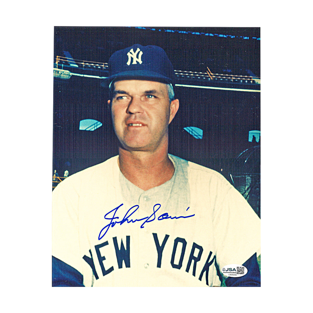 Johnny Sain New York Yankees Autographed 8x10 Photo JSA COA