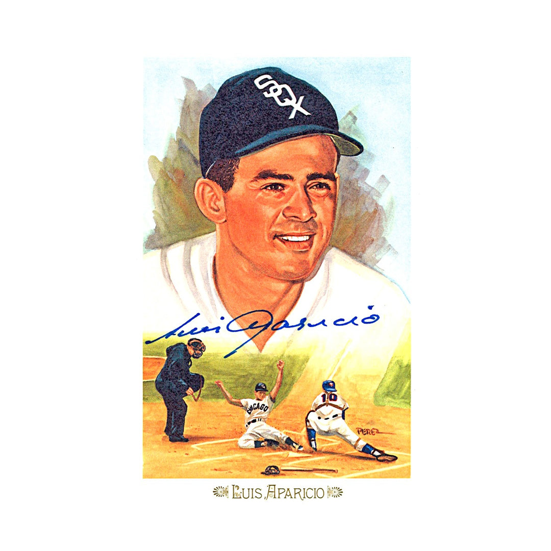 Luis Aparicio White Sox Autographed Perez Steele 1989 Postcard /10000 JSA COA