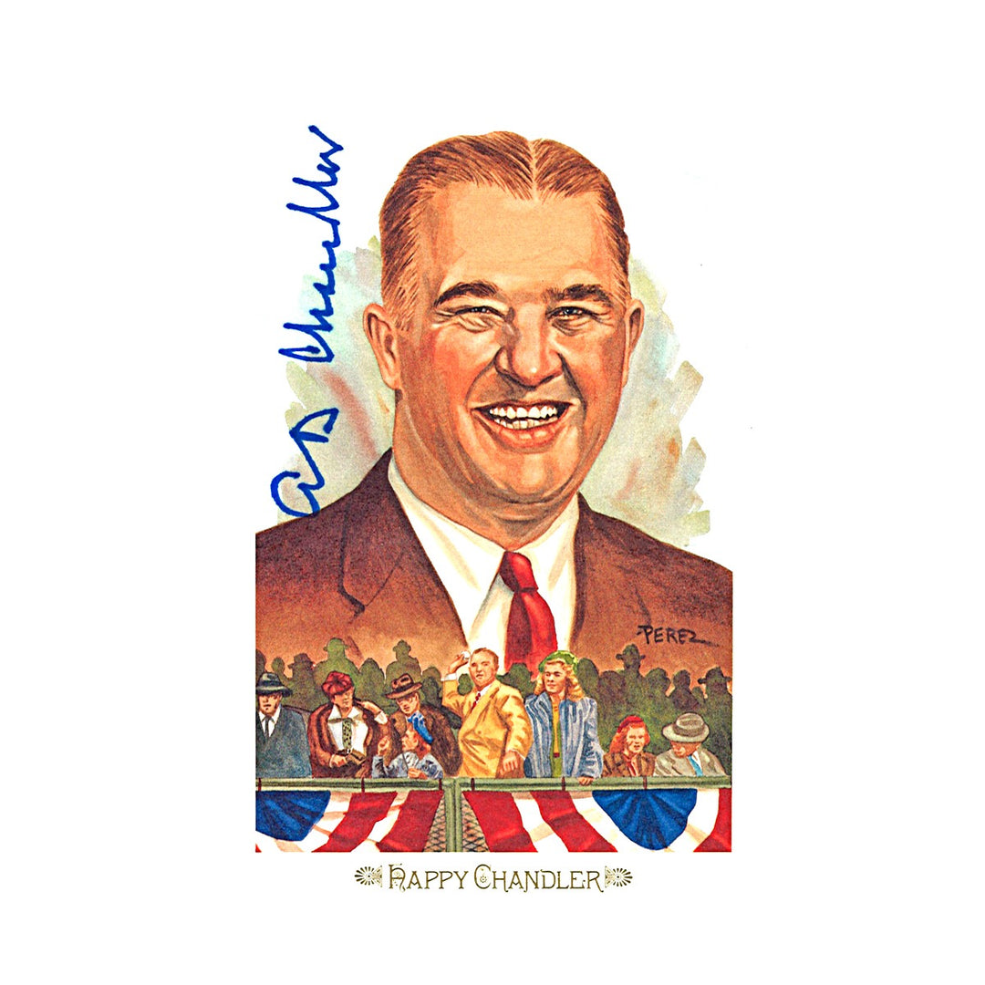 Happy Chandler Commissioner Autographed Perez Steele 89 Postcard /10000 JSA COA