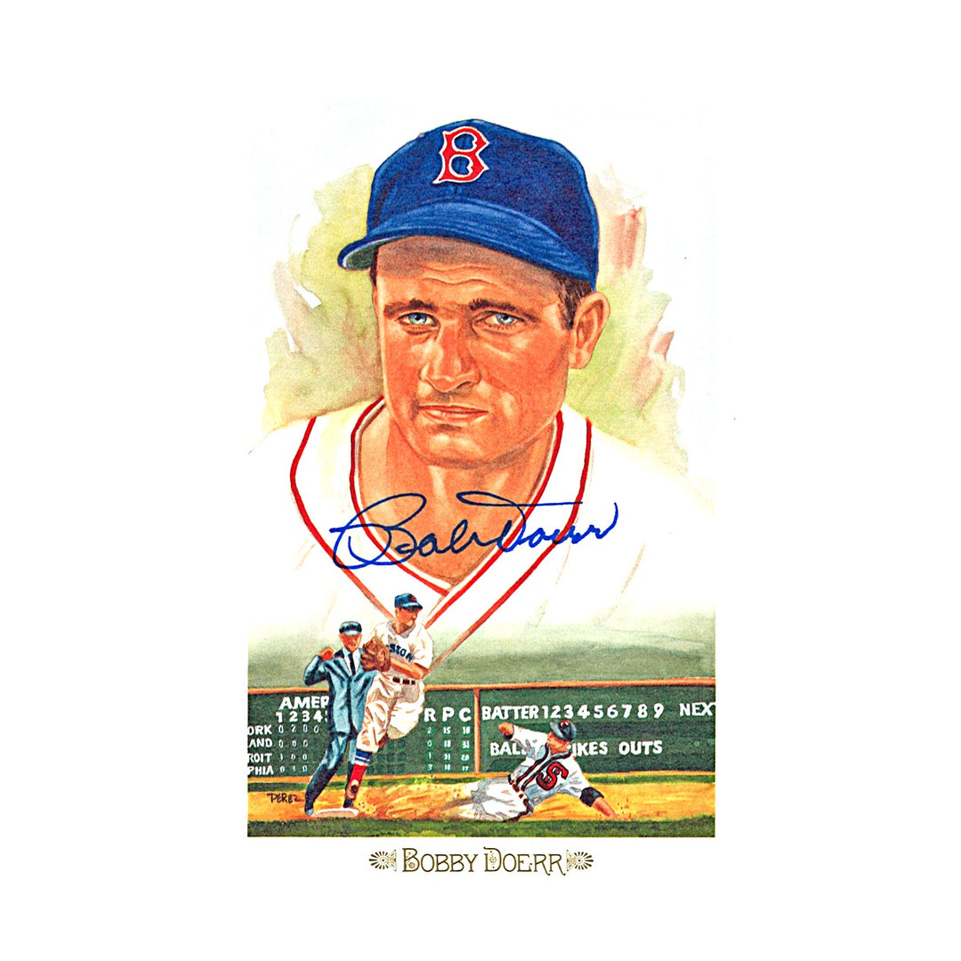 Bobby Doerr Red Sox Autographed Perez Steele 1989 Postcard #03448/10000 JSA COA