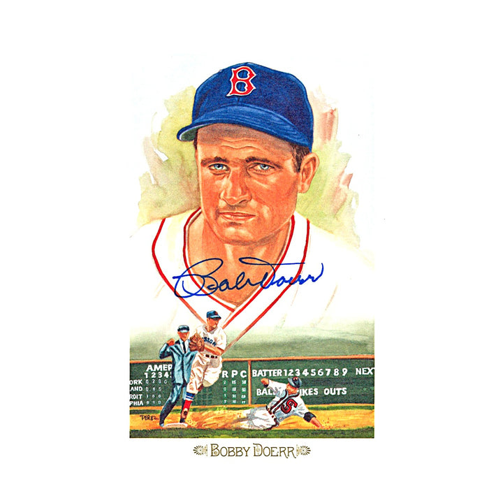 Bobby Doerr Red Sox Autographed Perez Steele 1989 Postcard #03448/10000 JSA COA
