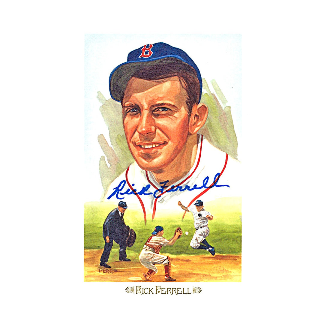 Rick Ferrell Red Sox Autographed Perez Steele 1989 Postcard #03448/10000 JSA COA