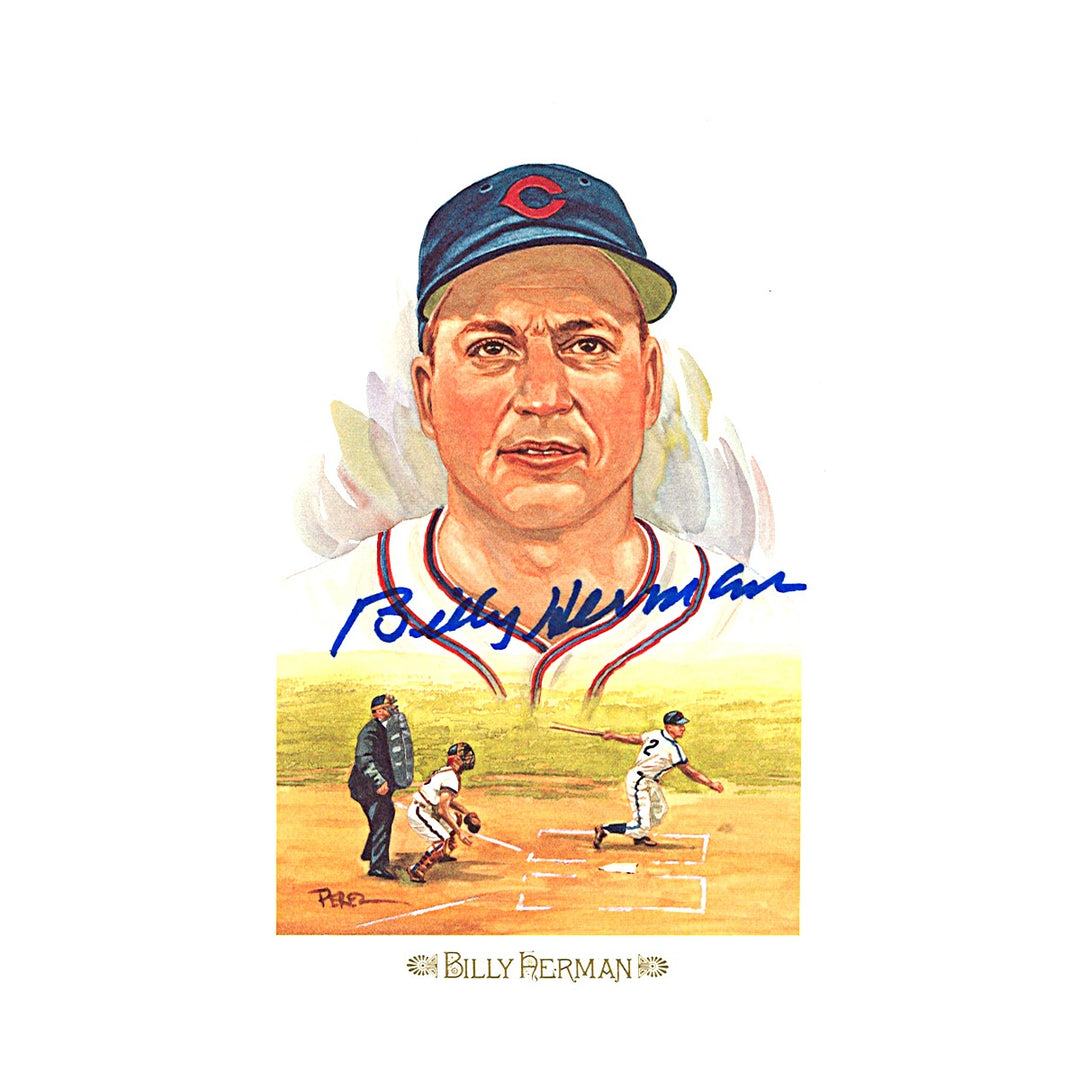 Billy Herman Cubs Autographed Perez Steele 1989 Postcard #03448/10000 JSA COA