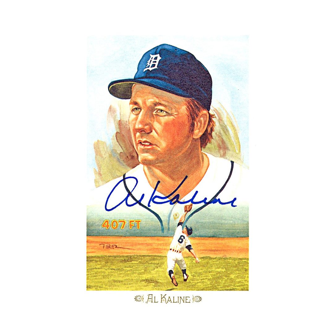 Al Kaline Tigers Autographed Perez Steele 1989 Postcard #03448/10000 JSA COA
