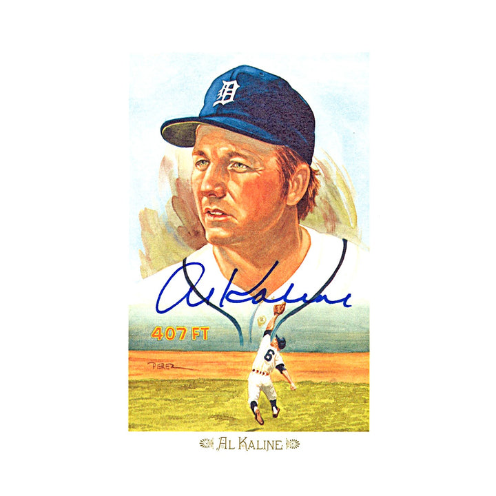 Al Kaline Tigers Autographed Perez Steele 1989 Postcard #03448/10000 JSA COA