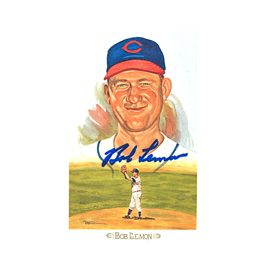 Bob Lemon Indians Autographed Perez Steele 1989 Postcard #03448/10000 JSA COA