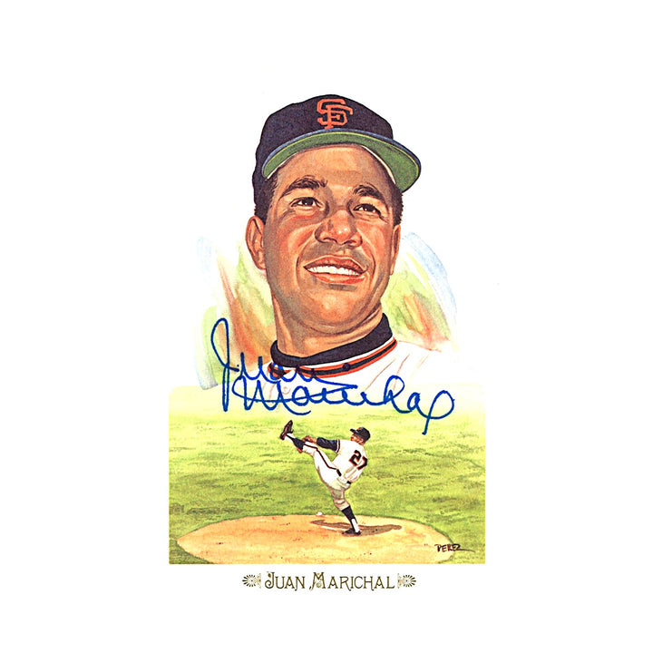 Juan Marichal Giants Autographed Perez Steele 1989 Postcard #03448/10000 JSA COA