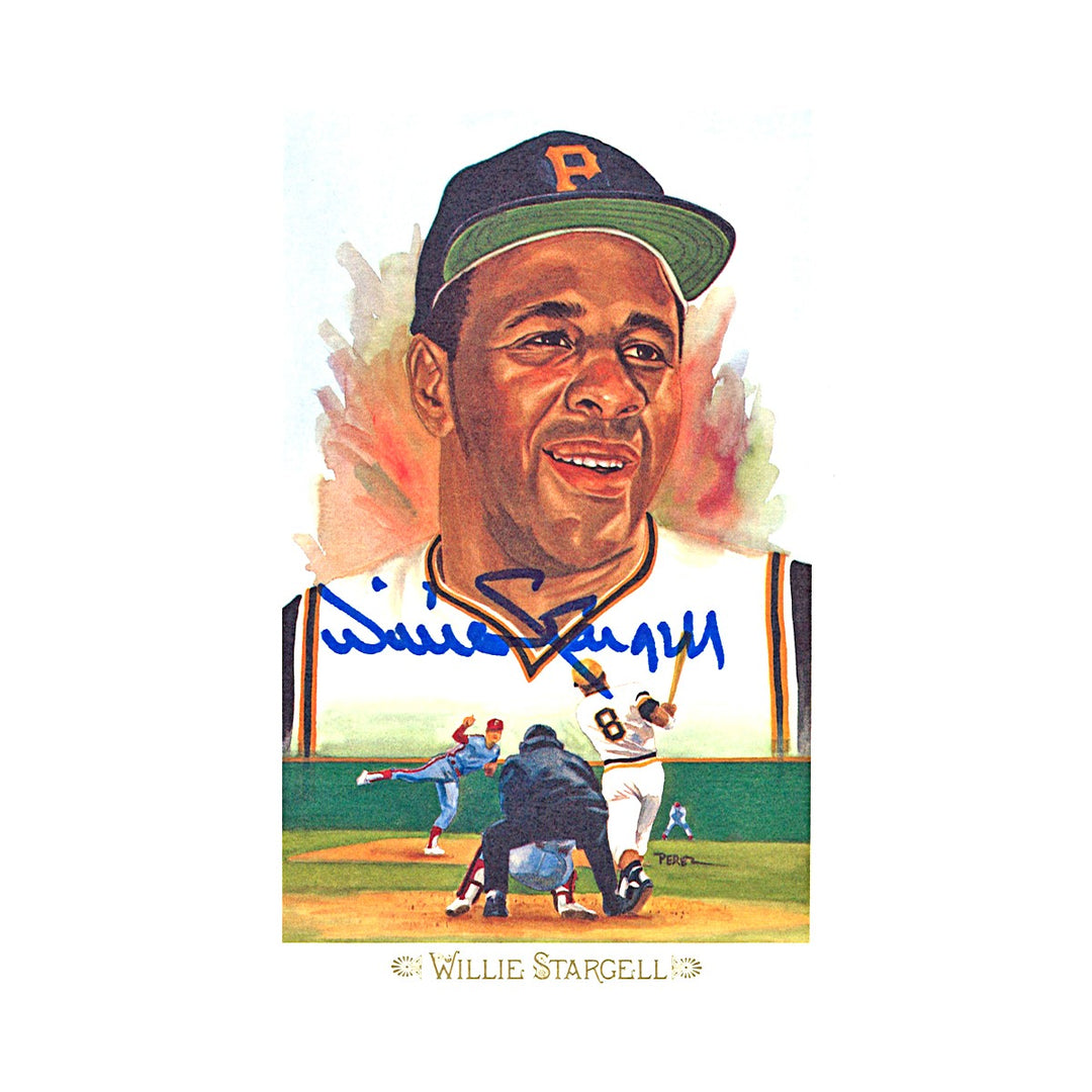 Willie Stargell Pirates Autographed Perez Steele 1989 Postcard /10000 JSA COA
