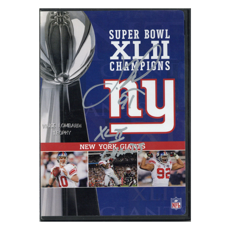 Justin Tuck New York Giants Super Bowl XLII Autographed Signed & Inscribed DVD (J&R LOA)