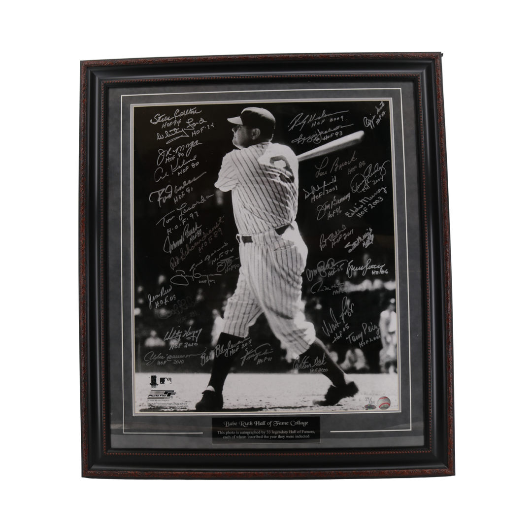 Multi Signed Hall of Famers 20x24 Babe Ruth Photo LE 14/15 33 Autos Steiner Holo