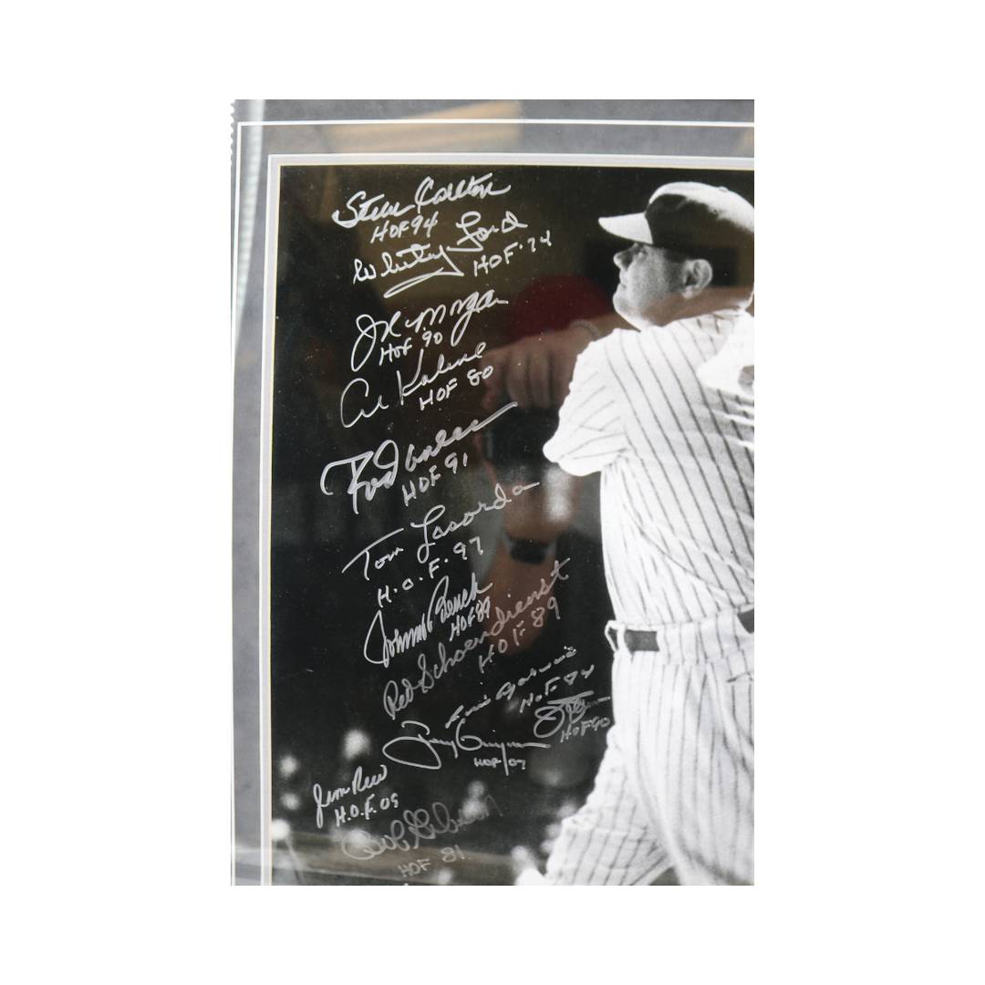 Multi Signed Hall of Famers 20x24 Babe Ruth Photo LE 14/15 33 Autos Steiner Holo