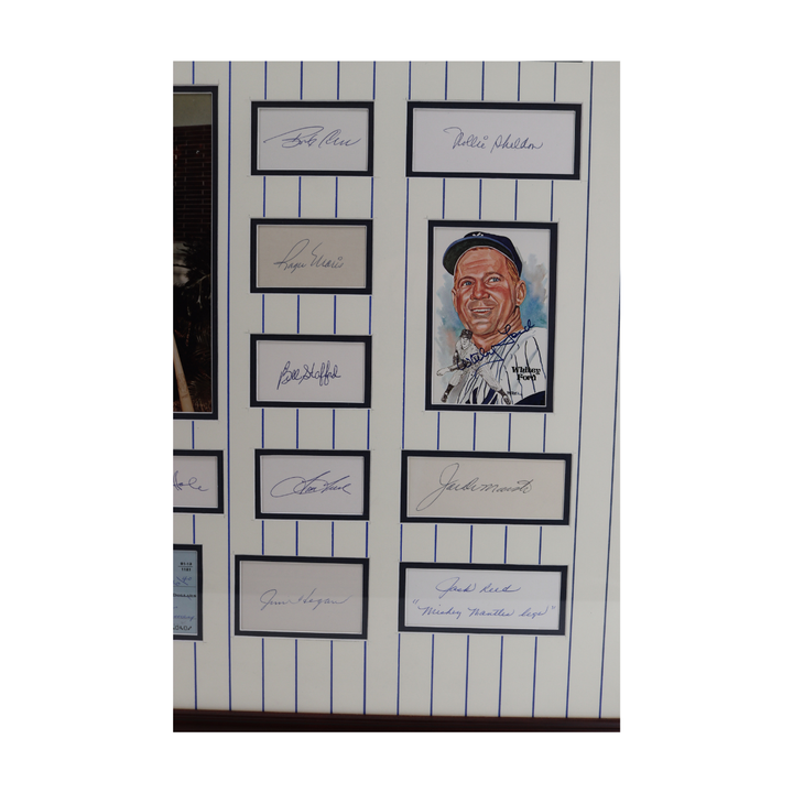 Mantle Maris Berra 1961 New York Yankees Signed Chit Collage All American Holo
