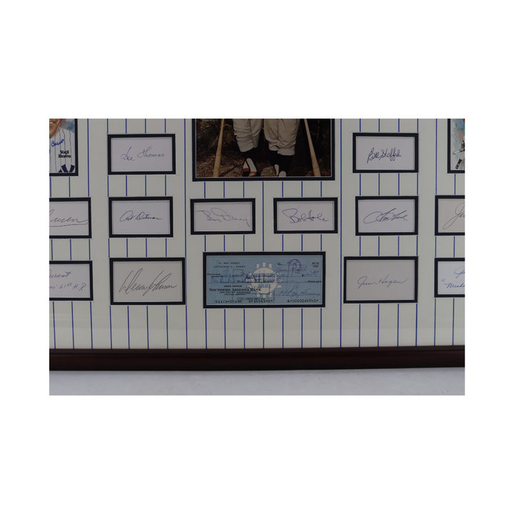Mantle Maris Berra 1961 New York Yankees Signed Chit Collage All American Holo