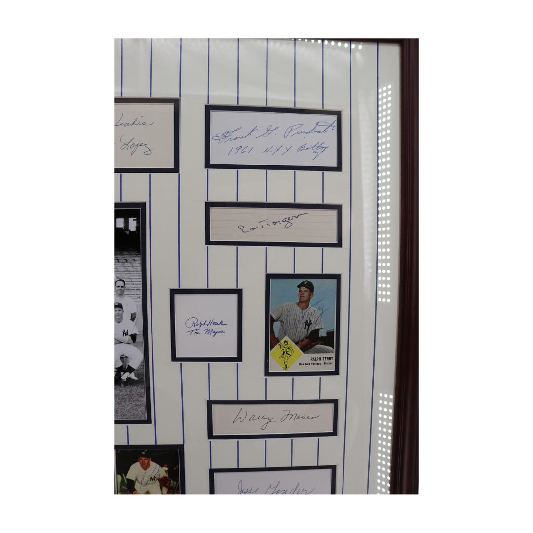 Mantle Maris Berra 1961 New York Yankees Signed Chit Collage All American Holo