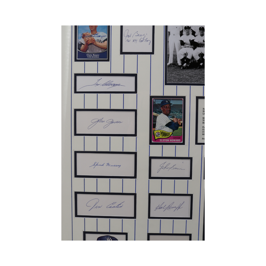 Mantle Maris Berra 1961 New York Yankees Signed Chit Collage All American Holo