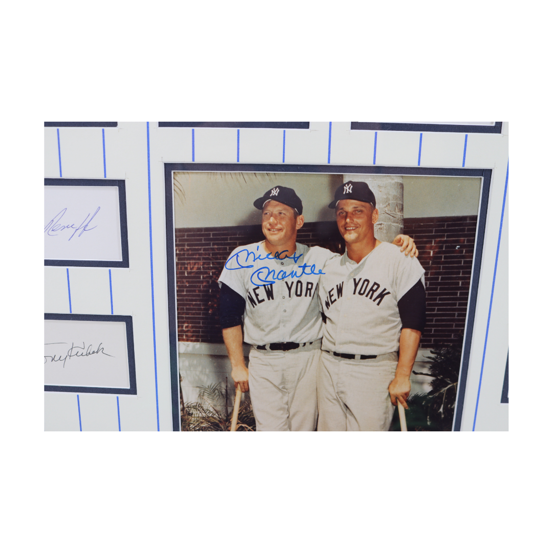 Mantle Maris Berra 1961 New York Yankees Signed Chit Collage All American Holo