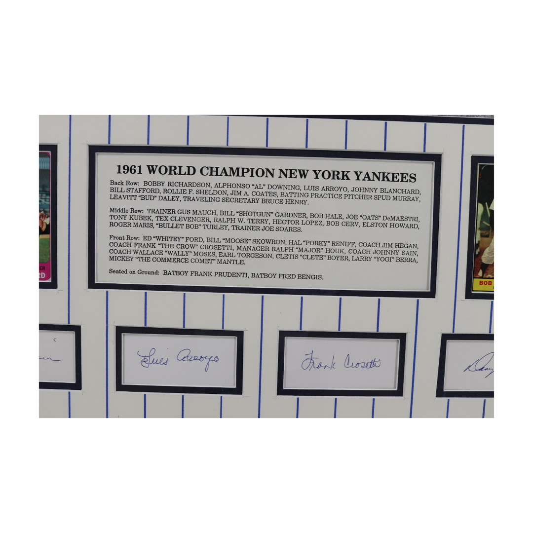 Mantle Maris Berra 1961 New York Yankees Signed Chit Collage All American Holo