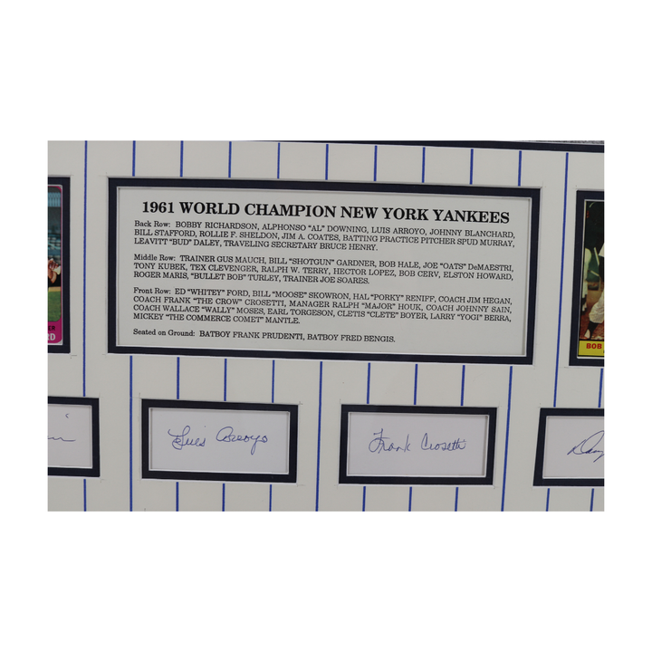 Mantle Maris Berra 1961 New York Yankees Signed Chit Collage All American Holo
