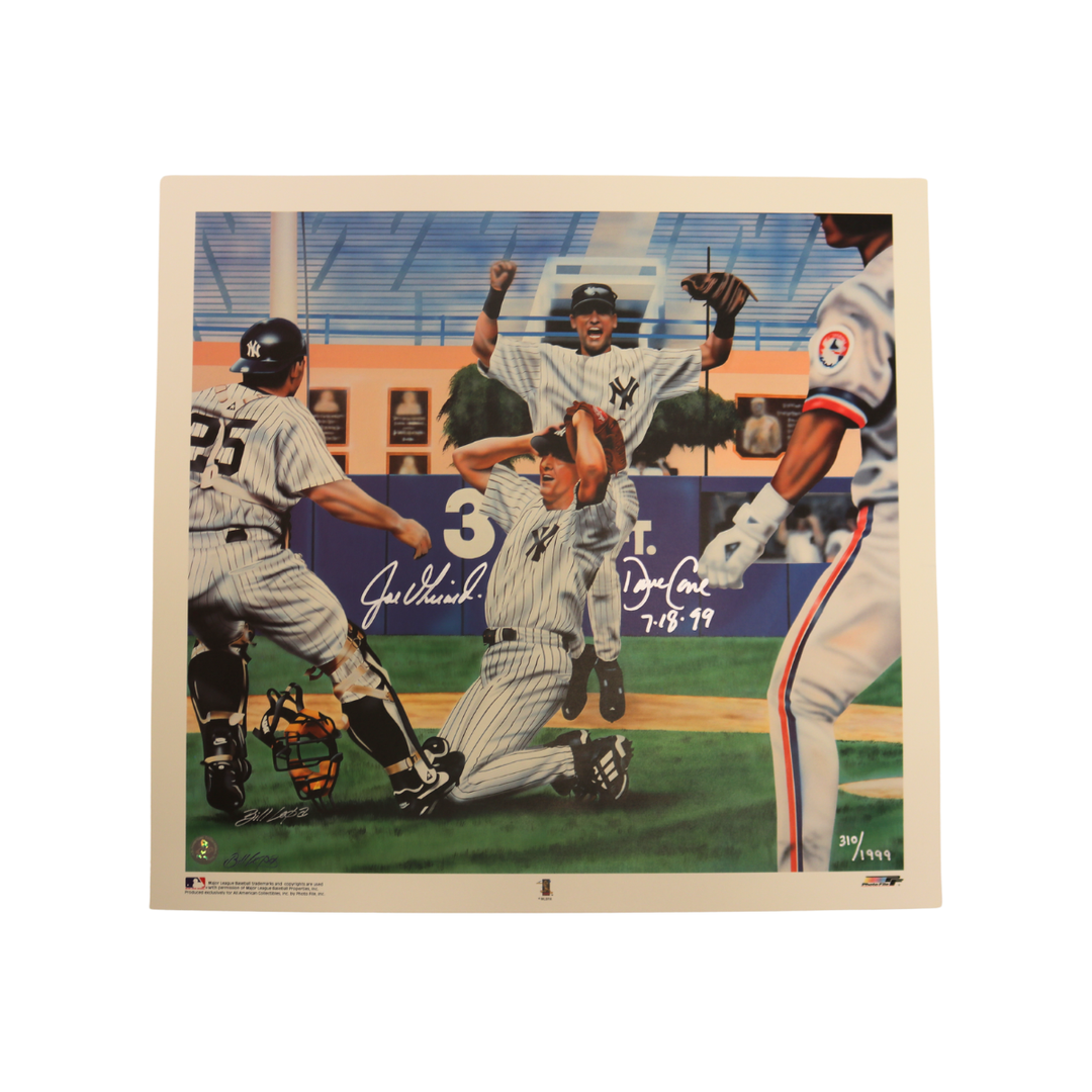 David Cone Joe Girardi Yankees Autographed Lopa Litho 19x21 All American Holo