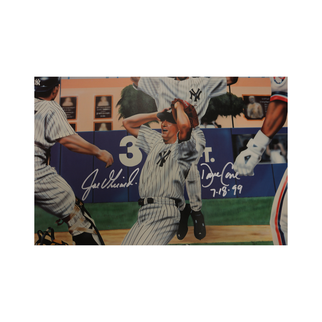 David Cone Joe Girardi Yankees Autographed Lopa Litho 19x21 All American Holo
