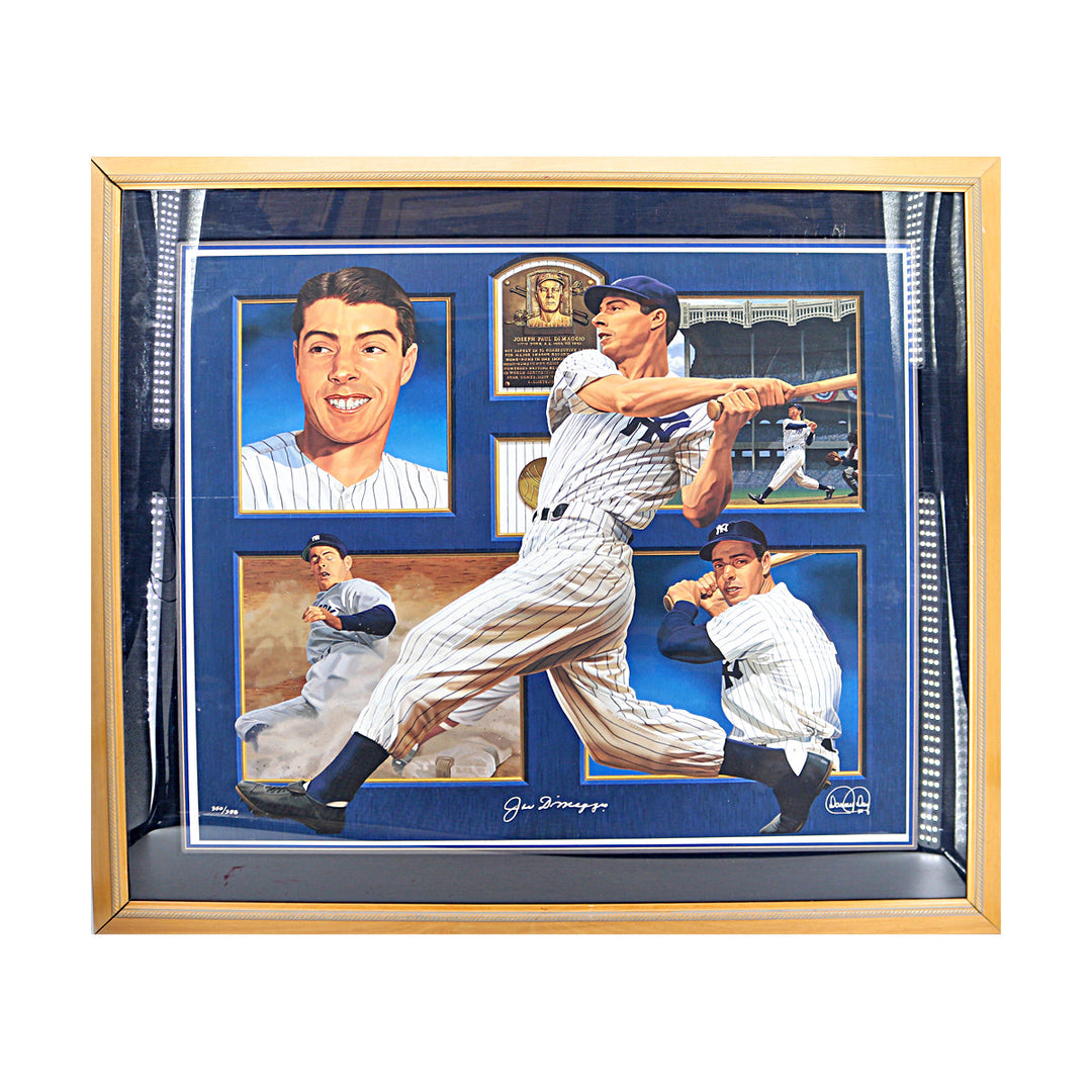 Joe DiMaggio New York Yankees Signed Framed 29x34 Danny Day LE Giclee JSA LOA