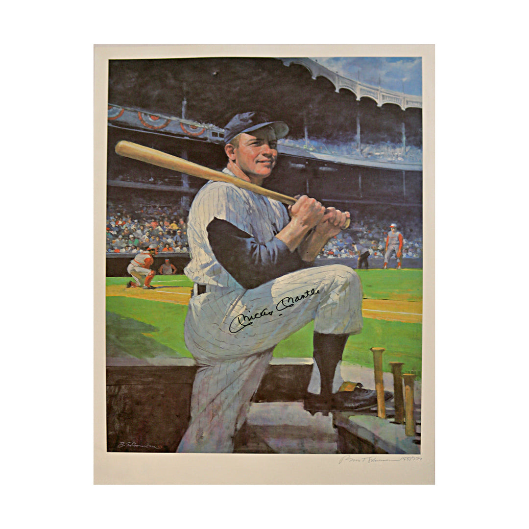 Mickey Mantle New York Yankees Signed 25x37 Silverman Lithograph 155/177 JSA LOA